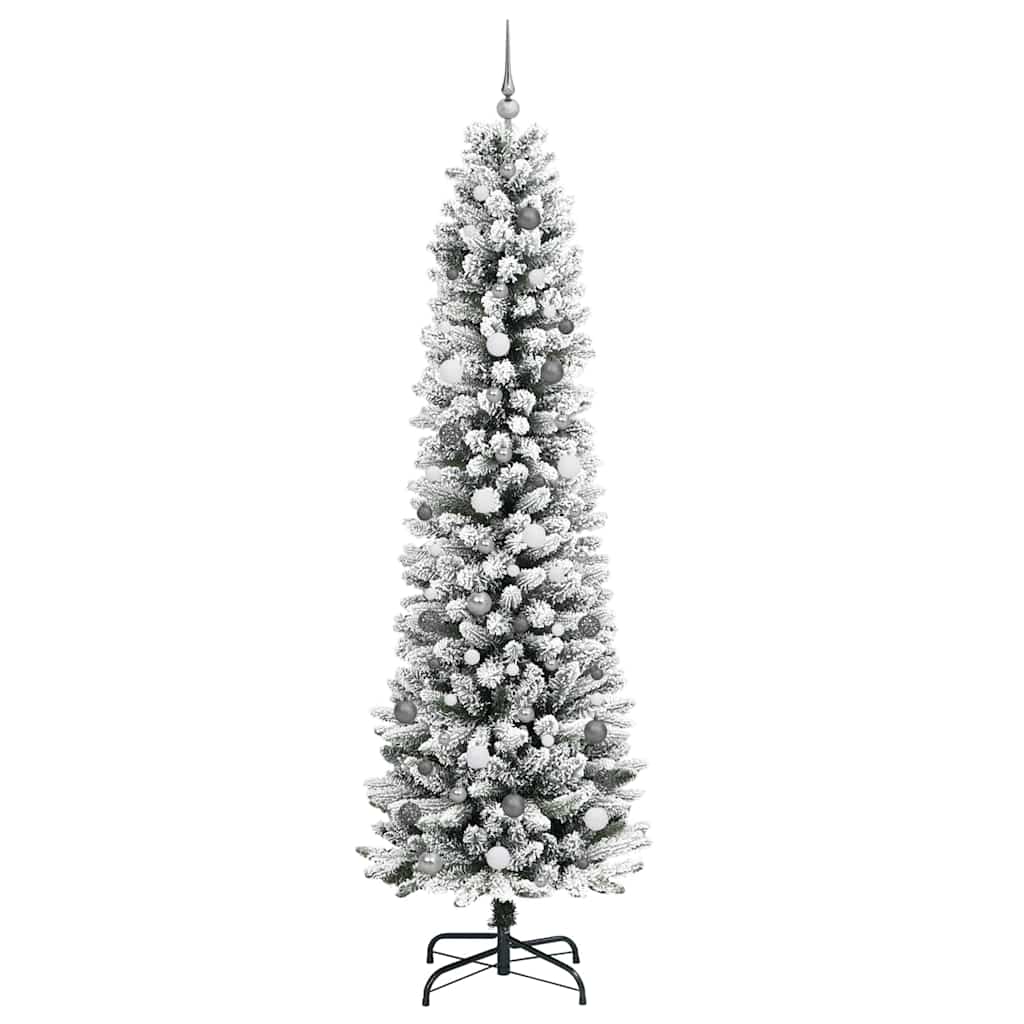 Artificial Christmas Tree White 94.5" PVC and Metal and Plastic