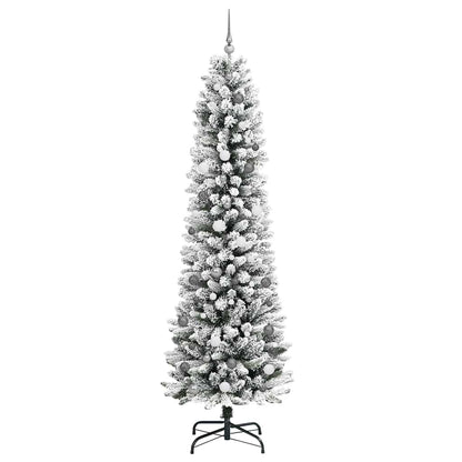 Artificial Christmas Tree White 94.5" PVC and Metal and Plastic