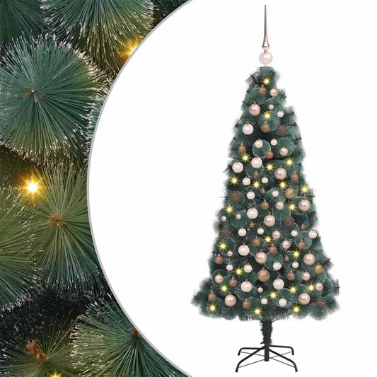 Artificial Pre-lit Christmas Tree with Ball Set Green 59.1" PET