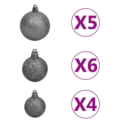 Artificial Pre-lit Christmas Tree with Ball Set Green 59.1" PET
