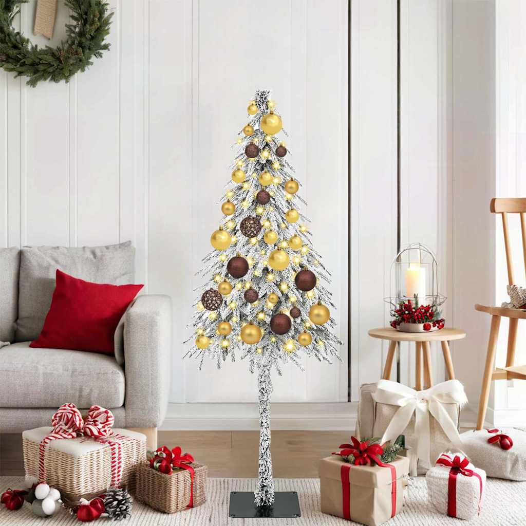 Christmas Tree with 150 LEDs White 47.2" PE and Steel
