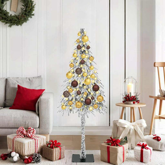 Christmas Tree with 150 LEDs White 47.2" PE and Steel