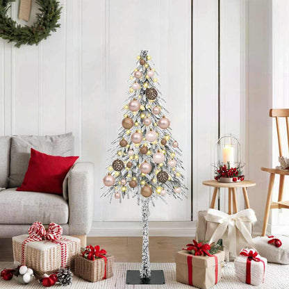 Christmas Tree with 150 LEDs White 47.2" PE and Steel