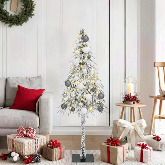 Christmas Tree with 150 LEDs White 47.2" PE and Steel