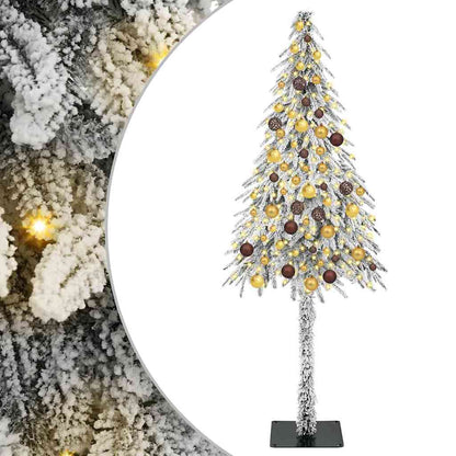 Christmas Tree with 300 LEDs White 70.9" PE and Steel