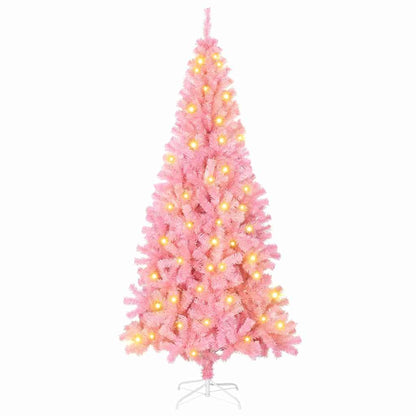 Christmas Tree with 300 LEDs with Stand Pink 70.9" PVC