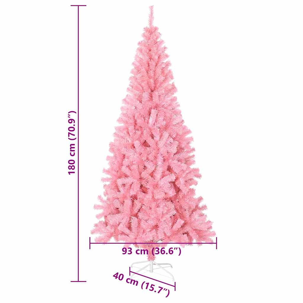 Christmas Tree with 300 LEDs with Stand Pink 70.9" PVC