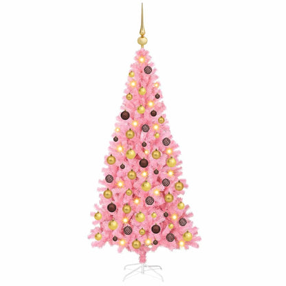 Christmas Tree with 300 LEDs with Stand Pink 70.9" PVC