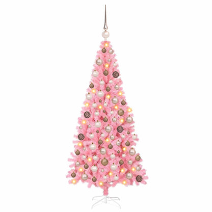 Christmas Tree with 300 LEDs with Stand Pink 70.9" PVC