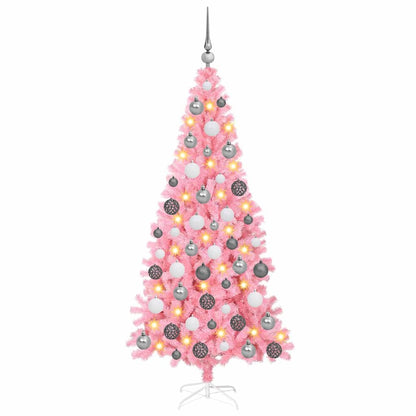 Christmas Tree with 300 LEDs with Stand Pink 70.9" PVC