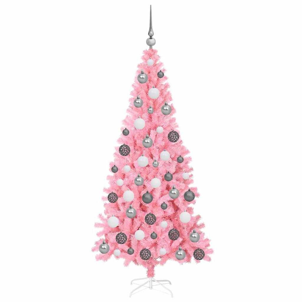 Christmas Tree with 300 LEDs with Stand Pink 70.9" PVC