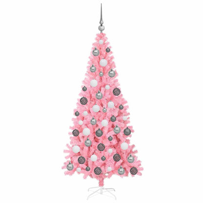 Christmas Tree with 300 LEDs with Stand Pink 70.9" PVC