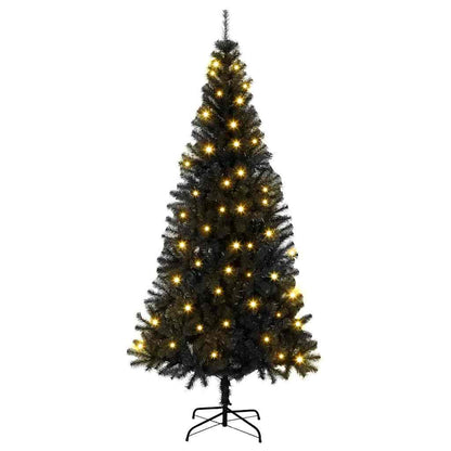 Christmas Tree with 300 LEDs with Stand Black 70.9" PVC