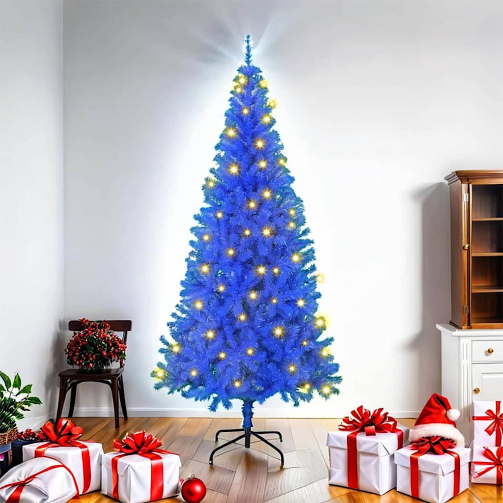 Christmas Tree with 300 LEDs with Stand Blue 70.9" PVC