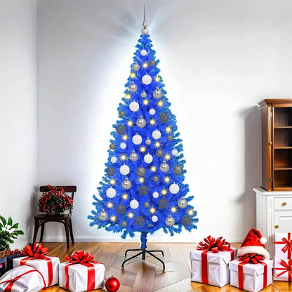 Christmas Tree with 300 LEDs with Stand Blue 70.9" PVC