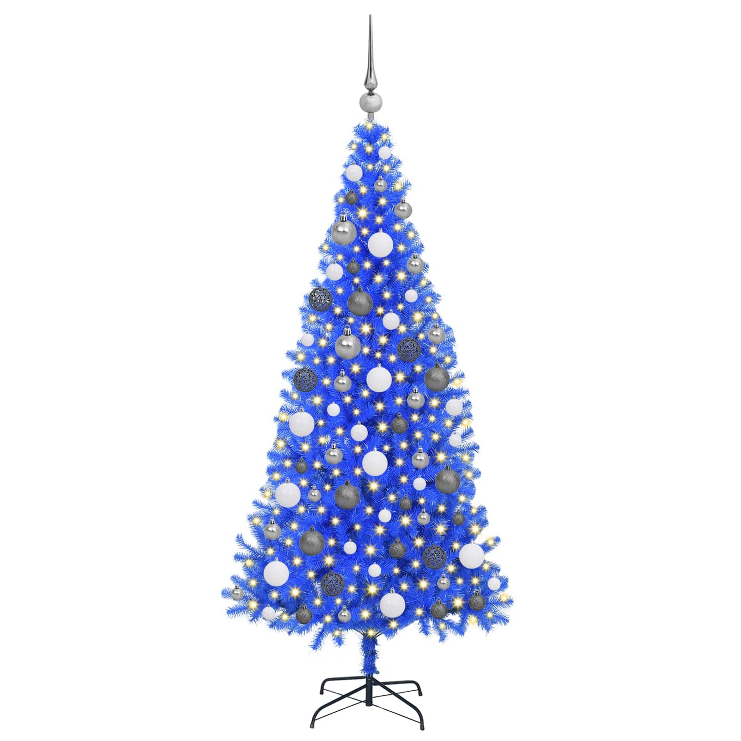 Christmas Tree with 300 LEDs with Stand Blue 70.9" PVC