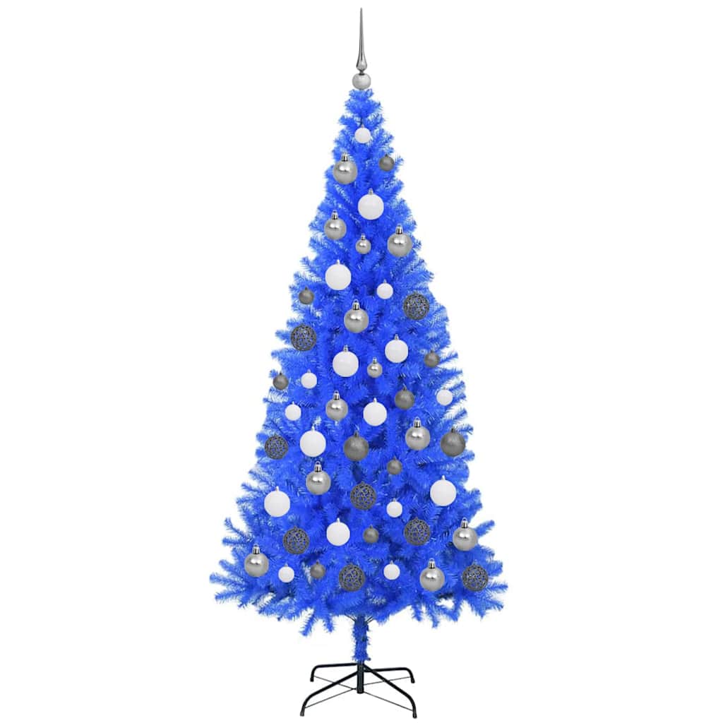 Christmas Tree with 300 LEDs with Stand Blue 70.9" PVC