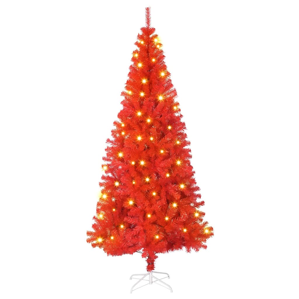 Christmas Tree with 300 LEDs with Stand Red 70.9" PVC