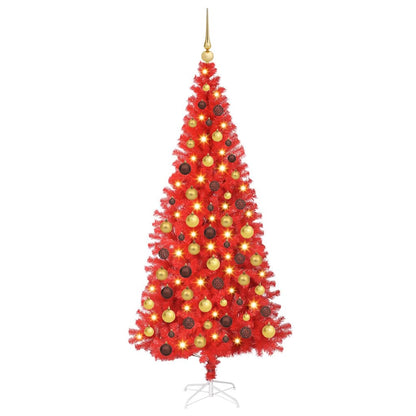 Christmas Tree with 300 LEDs with Stand Red 70.9" PVC