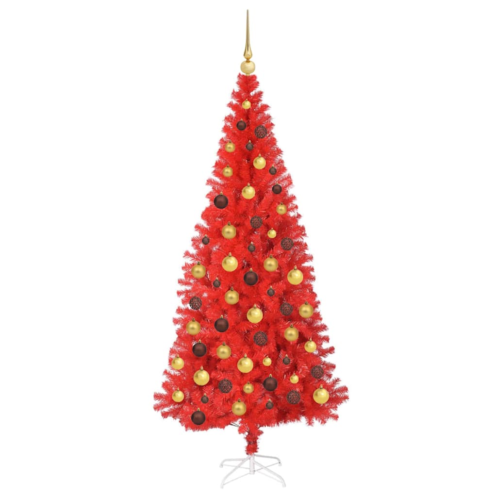 Christmas Tree with 300 LEDs with Stand Red 70.9" PVC