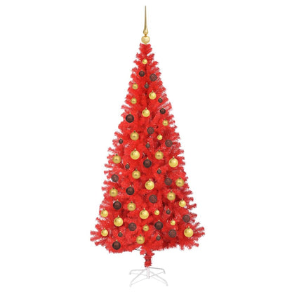 Christmas Tree with 300 LEDs with Stand Red 70.9" PVC