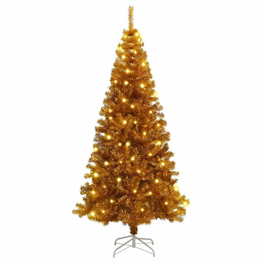 Christmas Tree with 300 LEDs with Stand Gold 70.9" PET