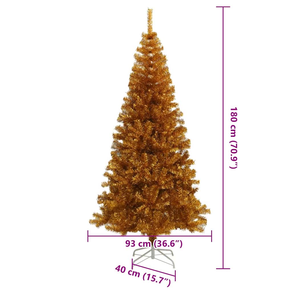 Christmas Tree with 300 LEDs with Stand Gold 70.9" PET
