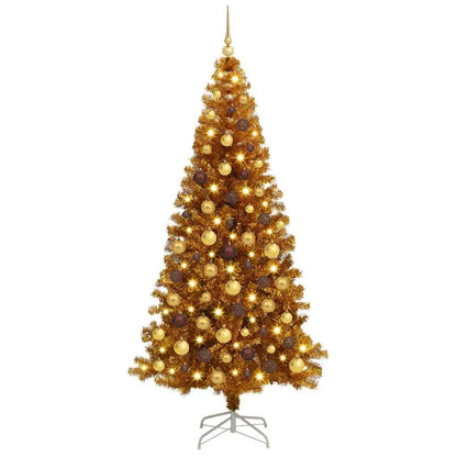 Christmas Tree with 300 LEDs with Stand Gold 70.9" PET