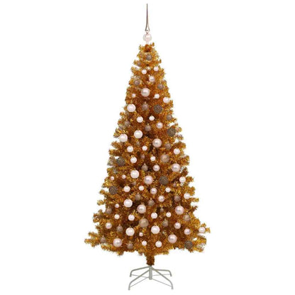 Christmas Tree with 300 LEDs with Stand Gold 70.9" PET