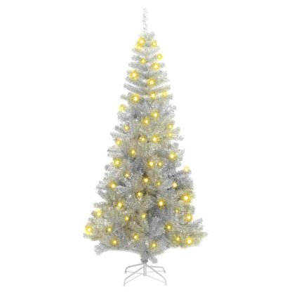 Christmas Tree with 300 LEDs with Stand Silver 70.9" PET