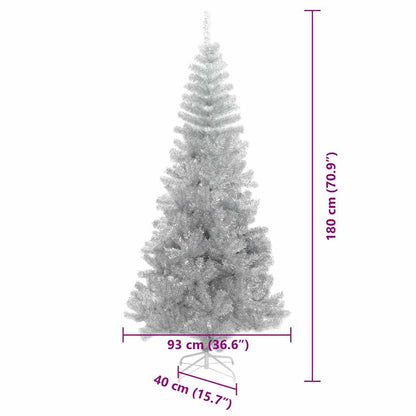 Christmas Tree with 300 LEDs with Stand Silver 70.9" PET