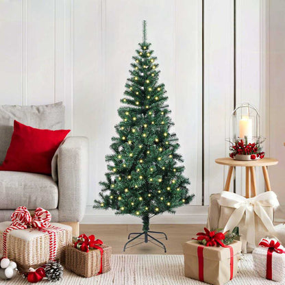 Artificial Pre-lit Christmas Tree Green 47.2" PVC and Metal