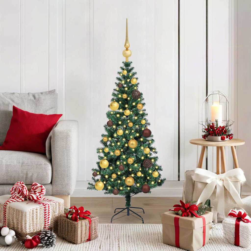 Artificial Pre-lit Christmas Tree Green 47.2" PVC and Metal
