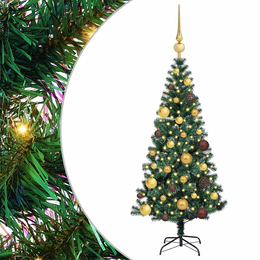 Artificial Pre-lit Christmas Tree Green 47.2" PVC and Metal