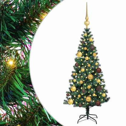Artificial Pre-lit Christmas Tree Green 47.2" PVC and Metal