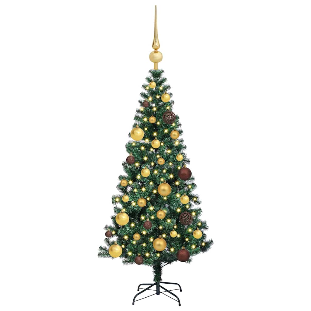 Artificial Pre-lit Christmas Tree Green 47.2" PVC and Metal