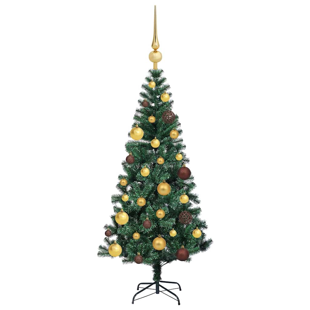 Artificial Pre-lit Christmas Tree Green 47.2" PVC and Metal
