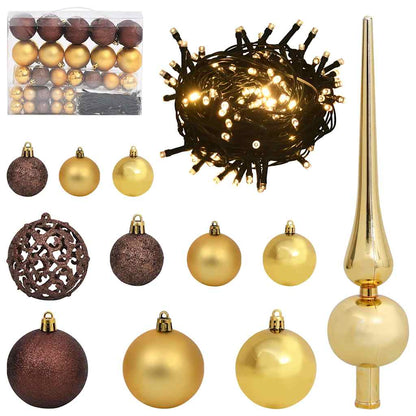 Artificial Pre-lit Christmas Tree Green 47.2" PVC and Metal