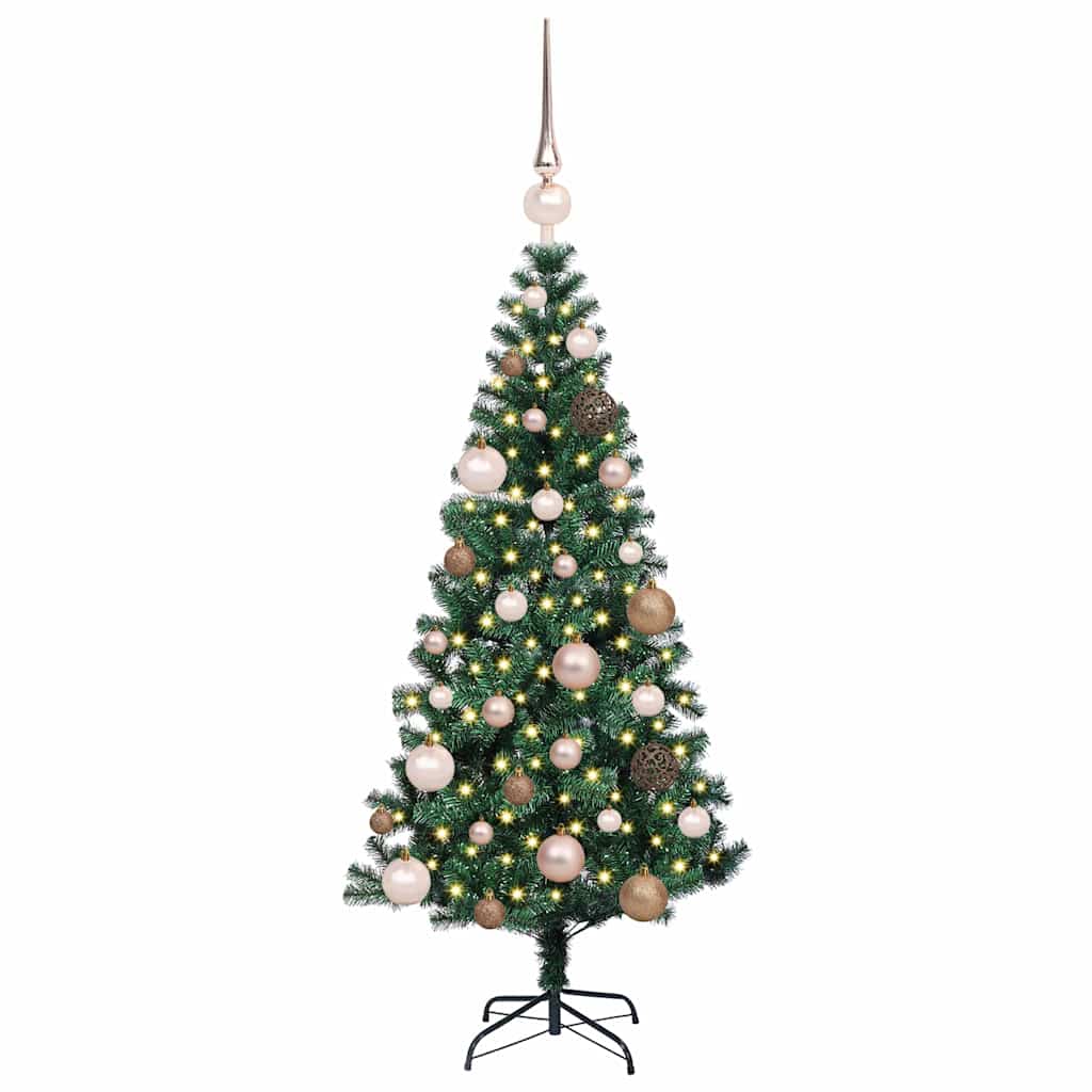 Artificial Pre-lit Christmas Tree Green 47.2" PVC and Metal