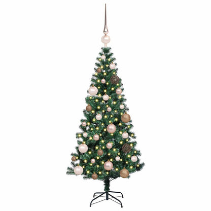 Artificial Pre-lit Christmas Tree Green 47.2" PVC and Metal
