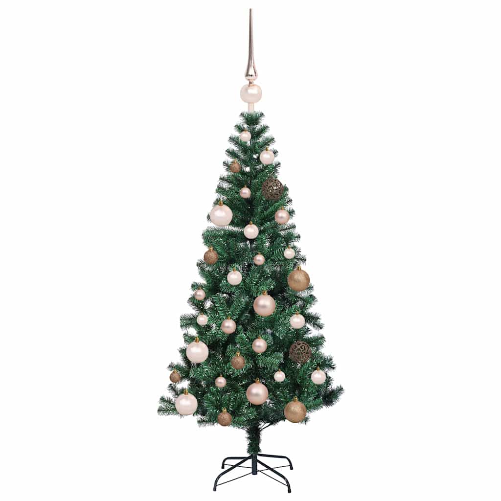 Artificial Pre-lit Christmas Tree Green 47.2" PVC and Metal