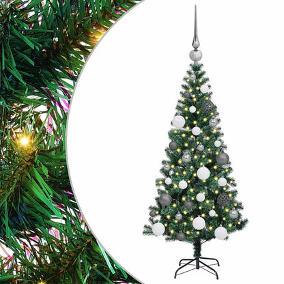 Artificial Pre-lit Christmas Tree Green 47.2" PVC and Metal