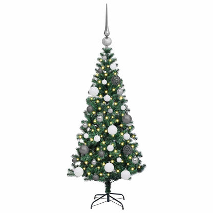 Artificial Pre-lit Christmas Tree Green 47.2" PVC and Metal