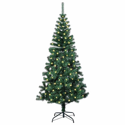 Artificial Pre-lit Christmas Tree Green 59.1" PVC and Metal