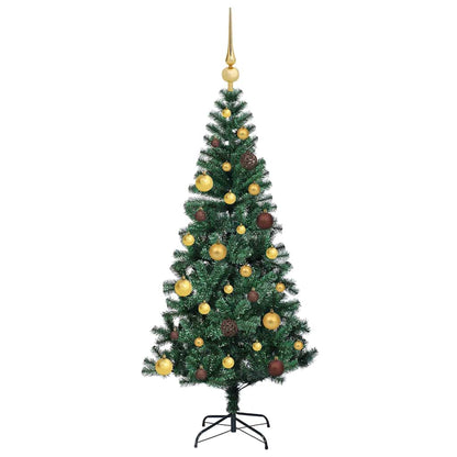 Artificial Pre-lit Christmas Tree Green 59.1" PVC and Metal