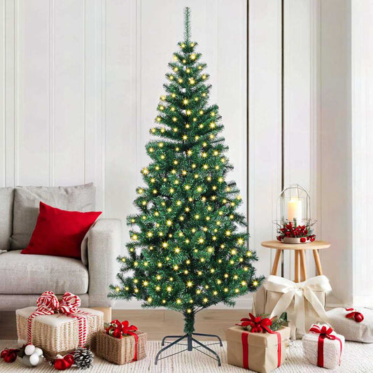 Artificial Pre-lit Christmas Tree Green 70.9" PVC and Metal