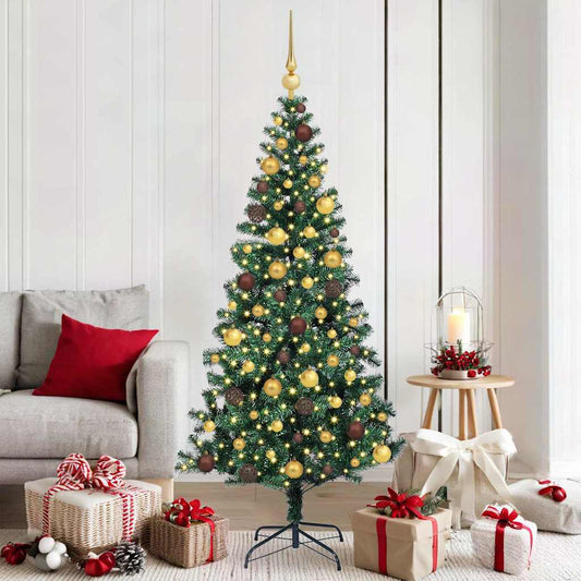 Artificial Pre-lit Christmas Tree Green 70.9" PVC and Metal