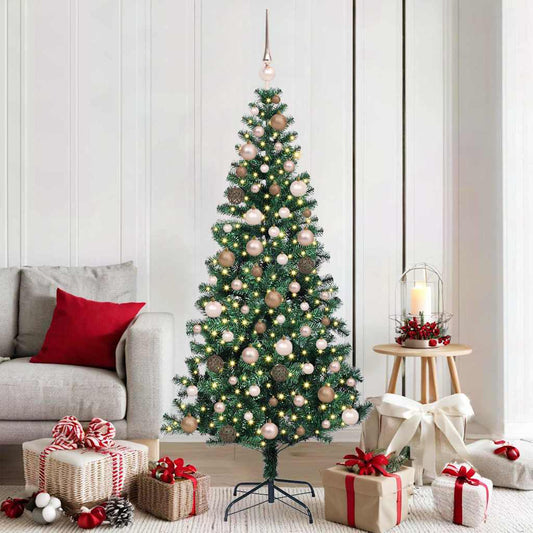 Artificial Pre-lit Christmas Tree Green 70.9" PVC and Metal