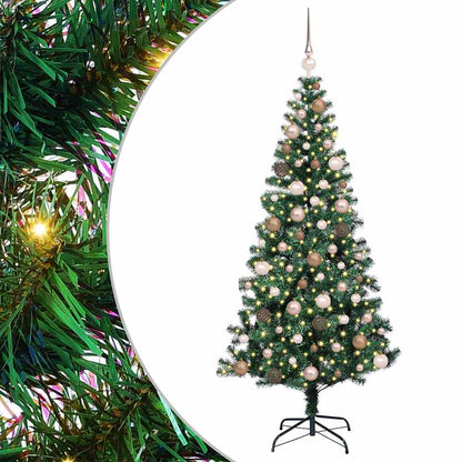 Artificial Pre-lit Christmas Tree Green 70.9" PVC and Metal