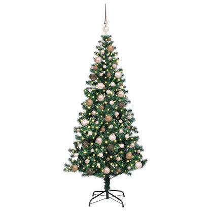 Artificial Pre-lit Christmas Tree Green 70.9" PVC and Metal